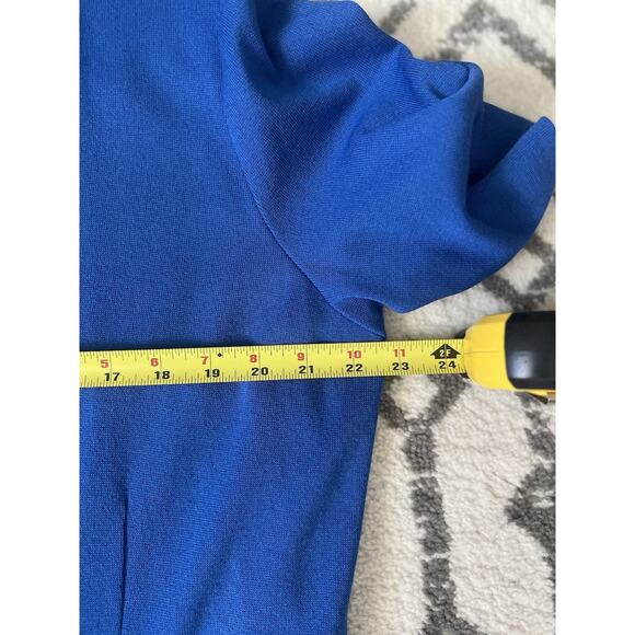 MING WANG Royal Blue Lace Grommet Soft Knit Sheath Dress - Picture 9 of 10